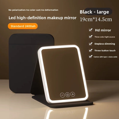 Folding LED Makeup Mirror with Adjustable Light
