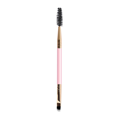 Double-Ended Eyebrow Brush and Eyelash Curler Beauty Tool