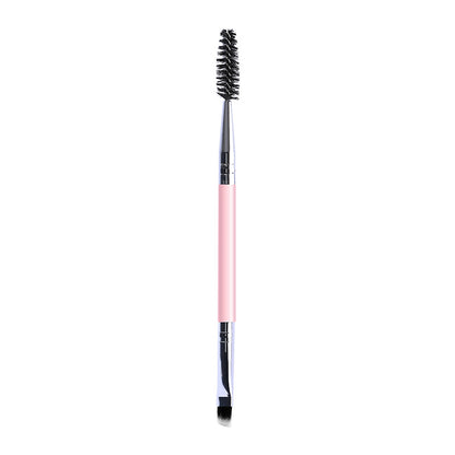 Double-Ended Eyebrow Brush and Eyelash Curler Beauty Tool