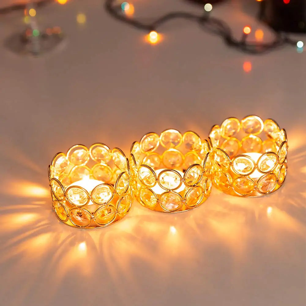 Crystal Tea Light Candle Holders for Home Decor