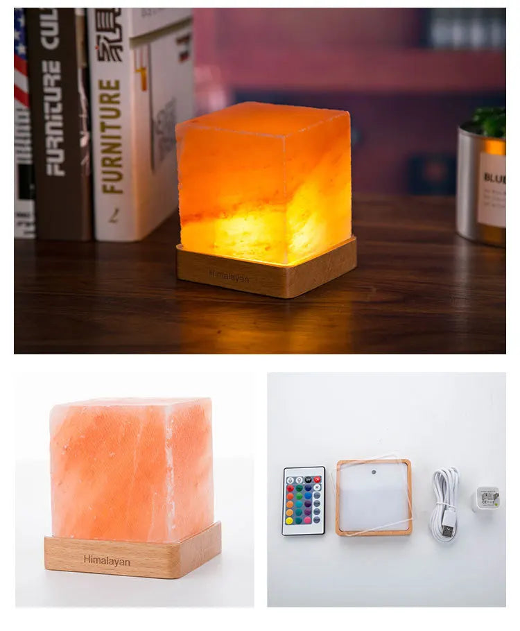 Himalayan Salt Lamp with LED Color Night Light