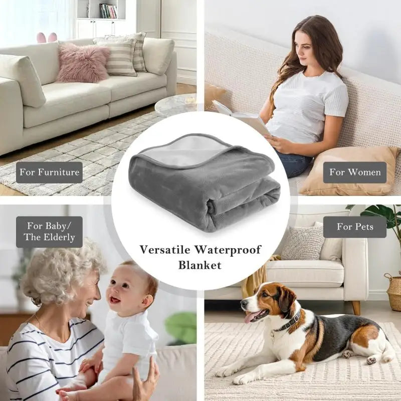 Waterproof Reversible Flannel Sofa & Bed Blanket
