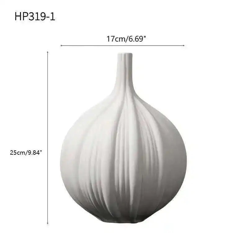 Nordic Ceramic Garlic Shape Decorative Vase