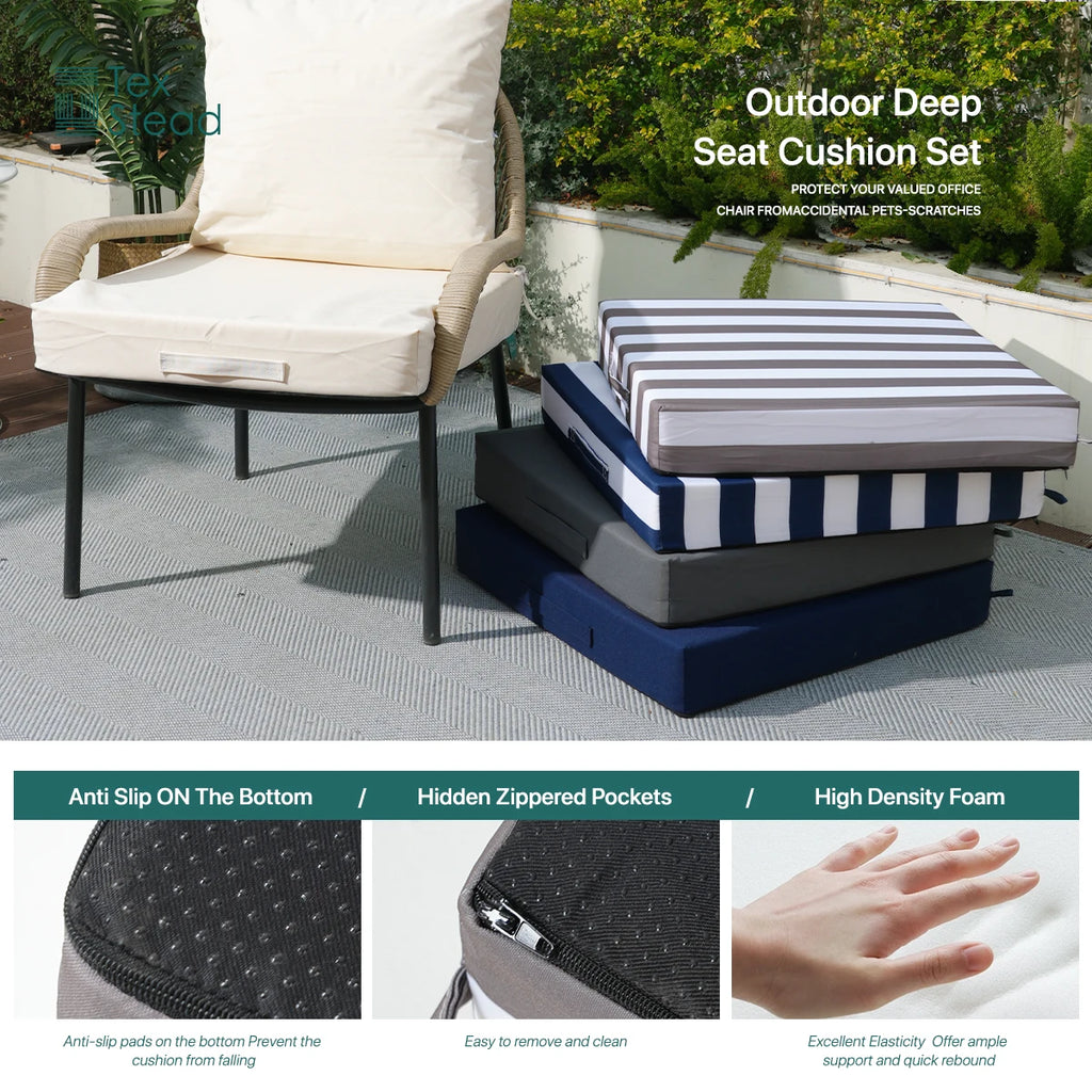 Waterproof Chaise Lounge Cushion for Outdoor Patio