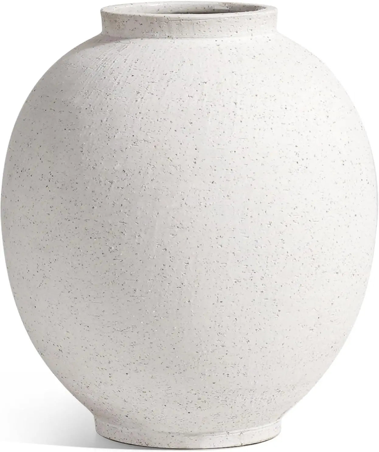 Rustic White Ceramic Flower Vase 9.8 Inch
