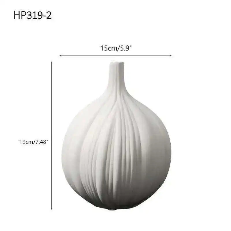 Nordic Ceramic Garlic Shape Decorative Vase