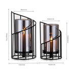 Black Spiral Glass Candle Holders Set with Vase