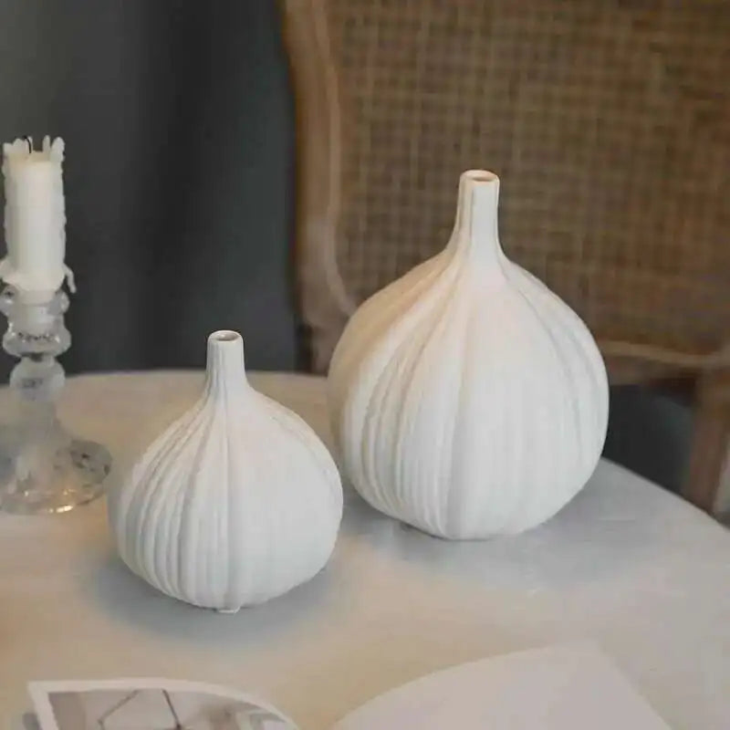 Nordic Ceramic Garlic Shape Decorative Vase