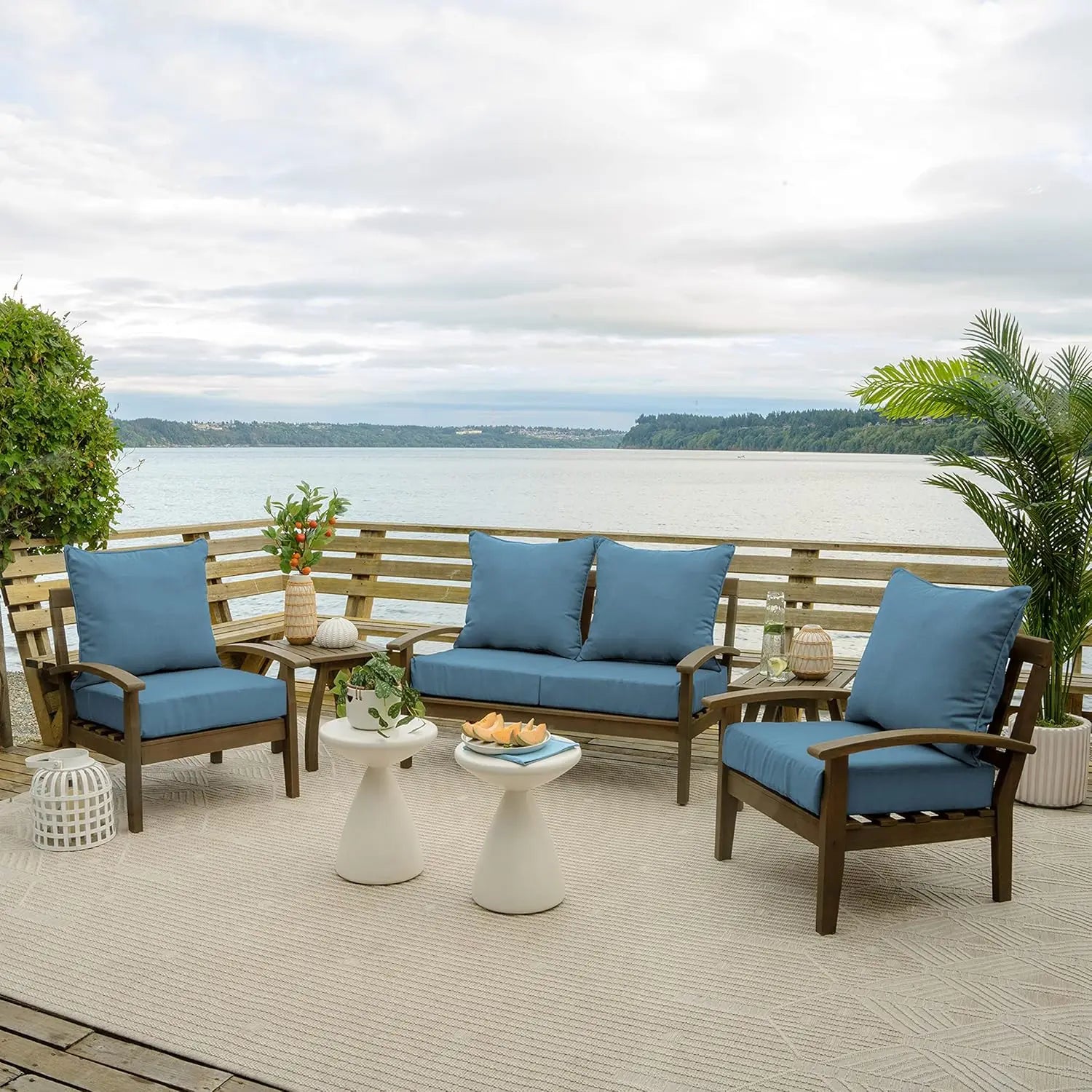 Waterproof Outdoor Seat and Back Cushion Set