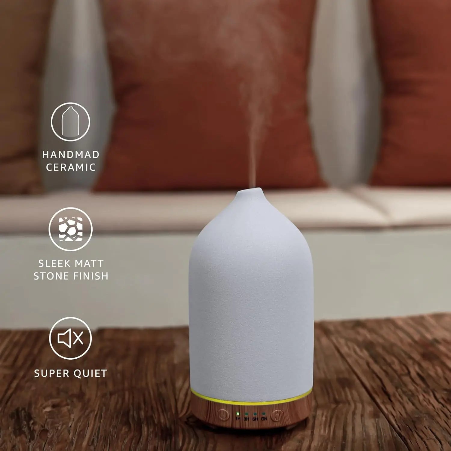 Ceramic Ultrasonic Essential Oil Diffuser with LED Light