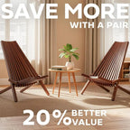 Wooden Folding Acacia Low Profile Lounge Chair Set
