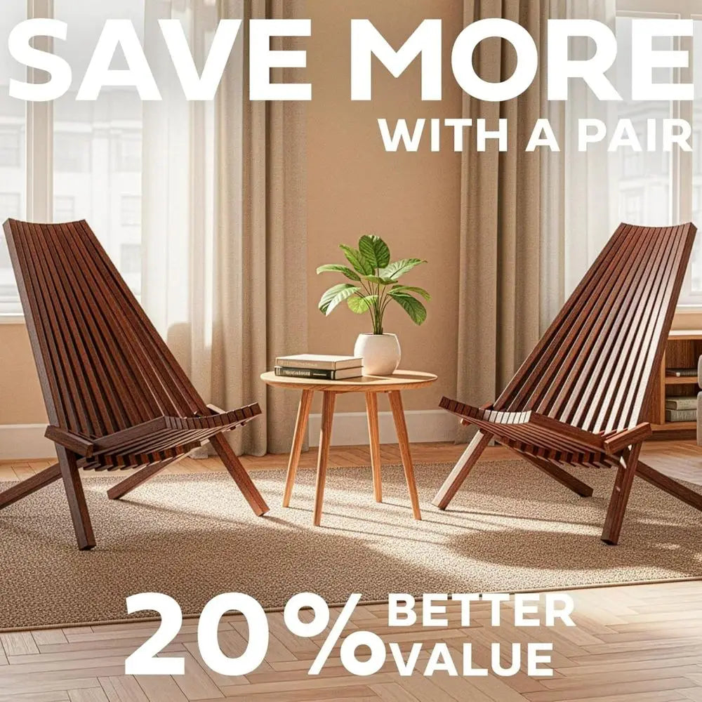 Wooden Folding Acacia Low Profile Lounge Chair Set