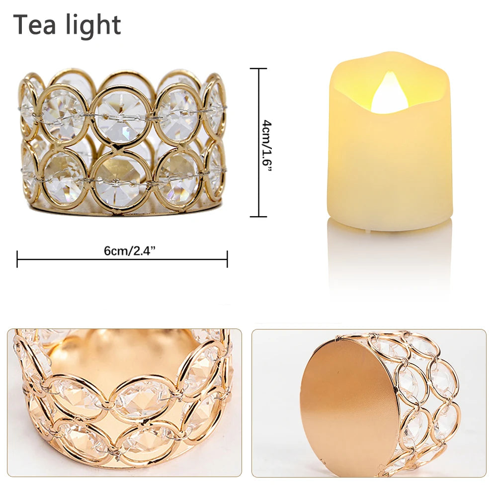 Crystal Tea Light Candle Holders for Home Decor