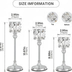 Luxury Crystal Gold Taper Candle Holders Set