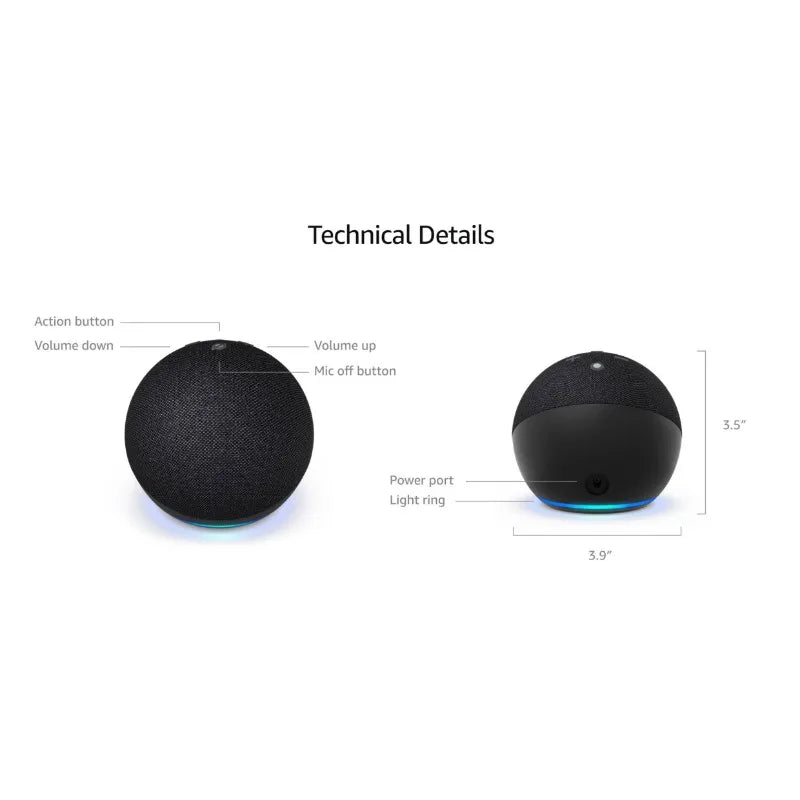 Smart Speaker with Clock Display and Voice Assistant