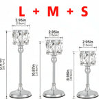 Luxury Crystal Gold Taper Candle Holders Set
