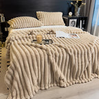 Thick Striped Flannel Multi-Use Sofa & Bed Blanket