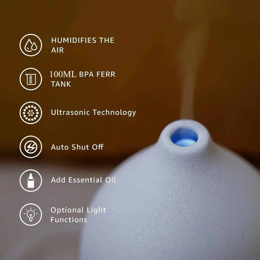Ceramic Ultrasonic Essential Oil Diffuser with LED Light