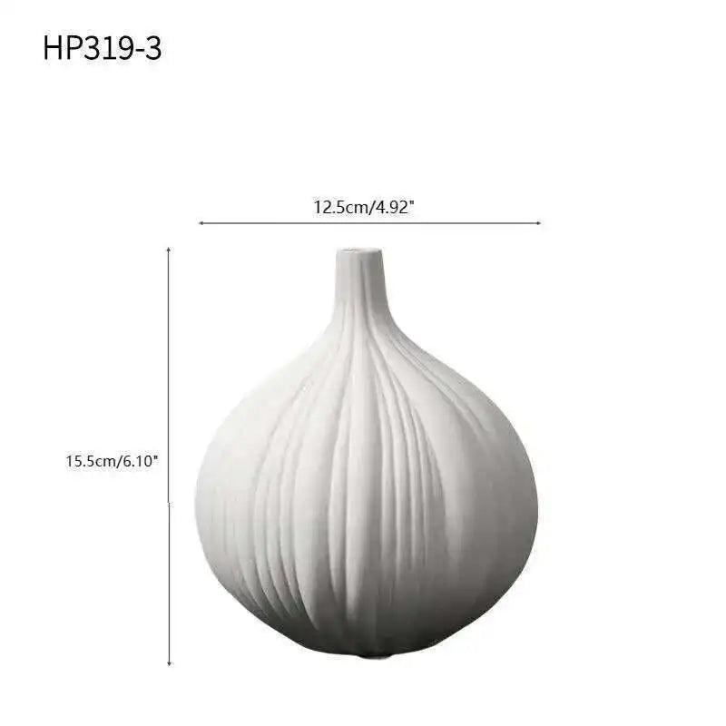 Nordic Ceramic Garlic Shape Decorative Vase