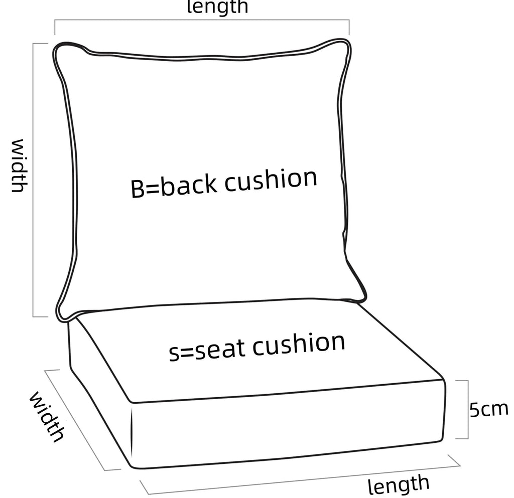 Waterproof Outdoor Seat and Back Cushion Set