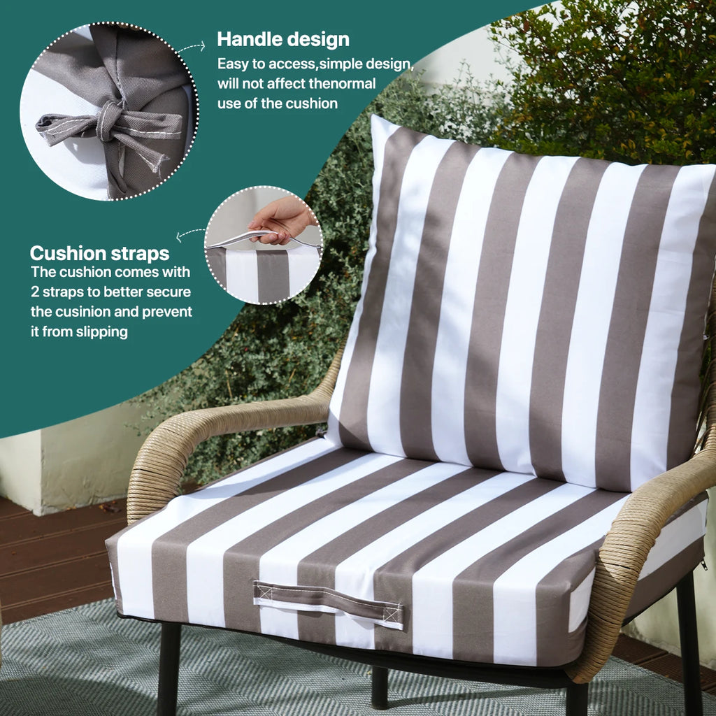 Waterproof Chaise Lounge Cushion for Outdoor Patio