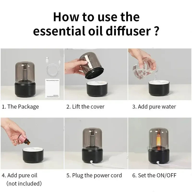 Portable USB Aroma Diffuser with Night Light